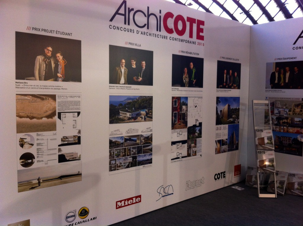 Salon Déco Meuble Design /// Jusqu'au 15 novembre au palais des expositions à Nice /// Stand consacré aux lauréats 2015 du Concours ArchiCOTE