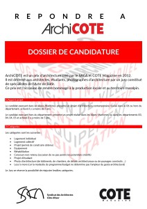 DOSSIER DE CANDIDATURE ArchiCOTE 2023-1